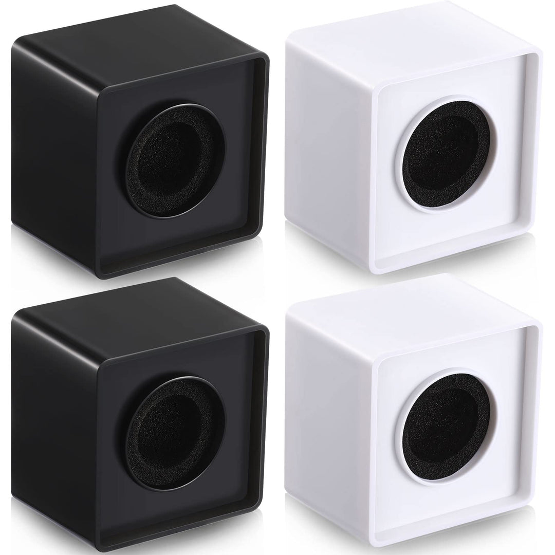 Landhoow Microphone Flag Station, White and Black, 4 Count