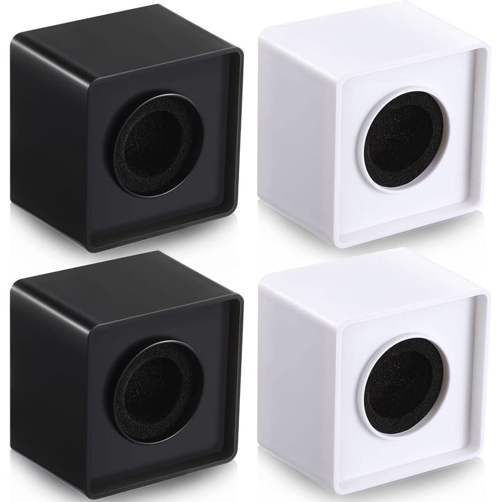 Landhoow Microphone Flag Station, White and Black, 4 Count