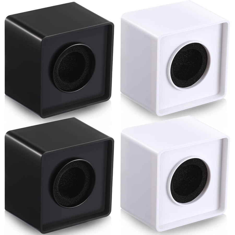 Landhoow Microphone Flag Station, White and Black, 4 Count