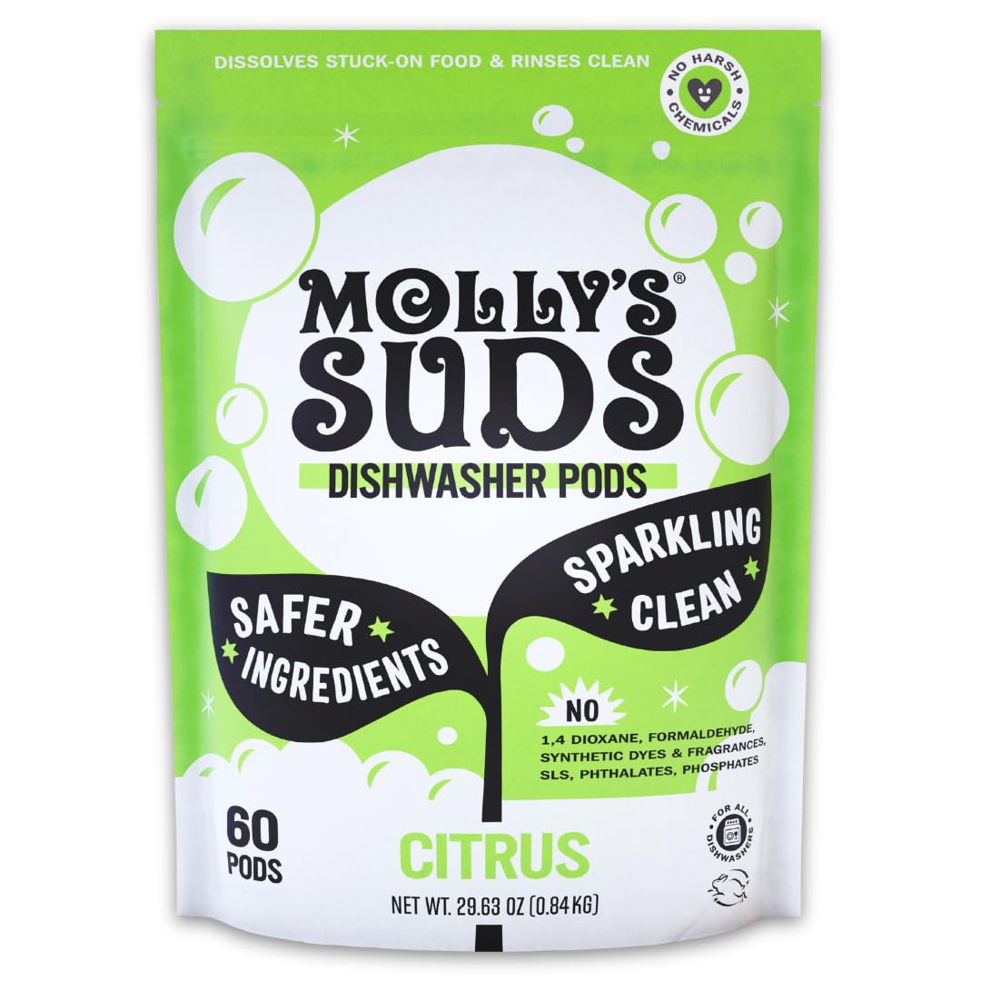 Molly's Suds Dishwasher Pods, Citrus, 60 Count
