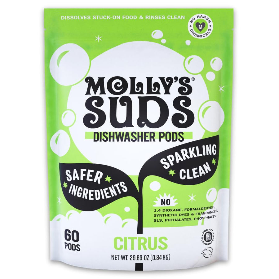 Molly's Suds Dishwasher Pods, Citrus, 60 Count