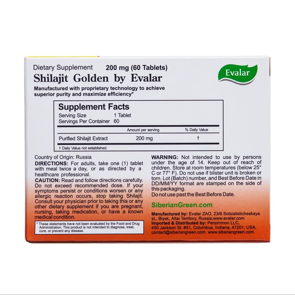 Evalar Shilajit Golden, 60 Count