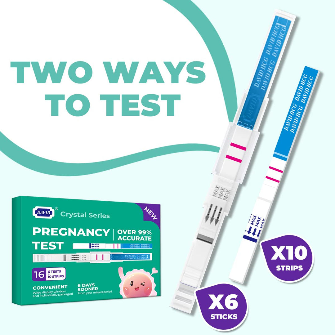 DAVID Pregnancy Test, Midstream and Strips, 16 Count