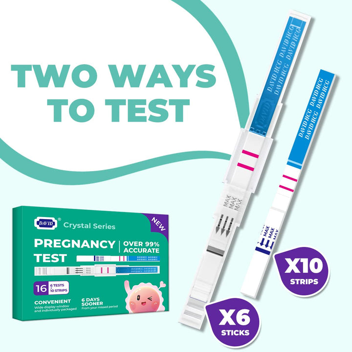 DAVID Pregnancy Test, Midstream and Strips, 16 Count