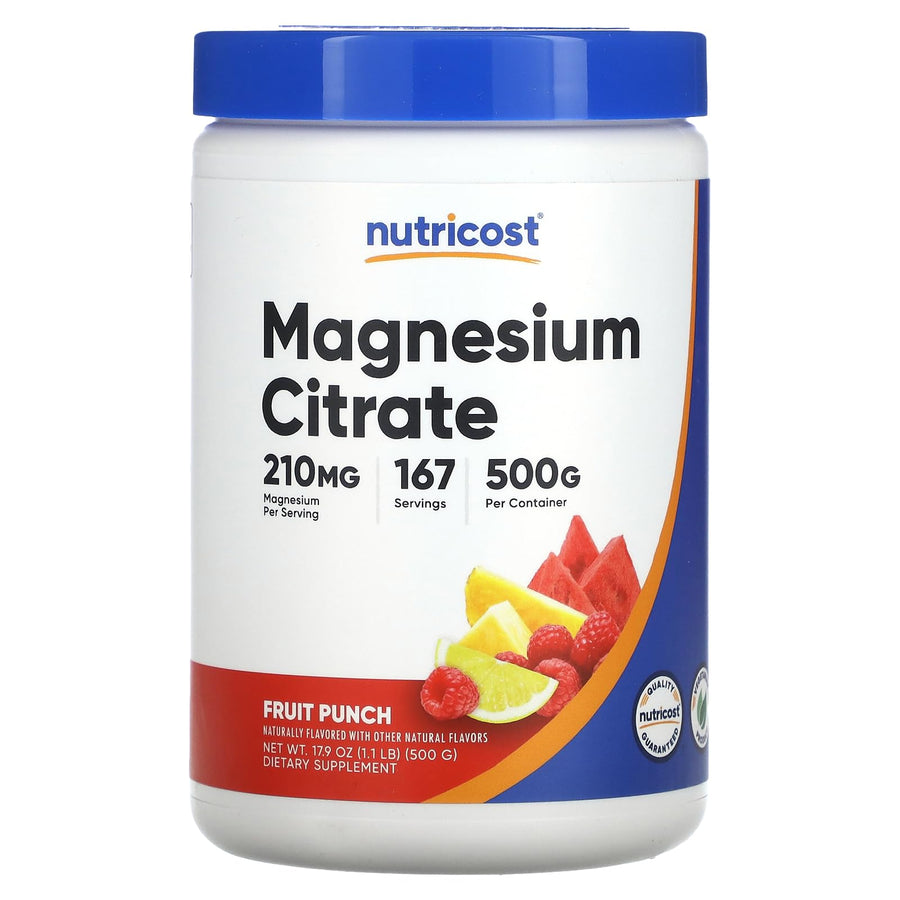 Nutricost Magnesium Citrate Powder, Fruit Punch, 500 g