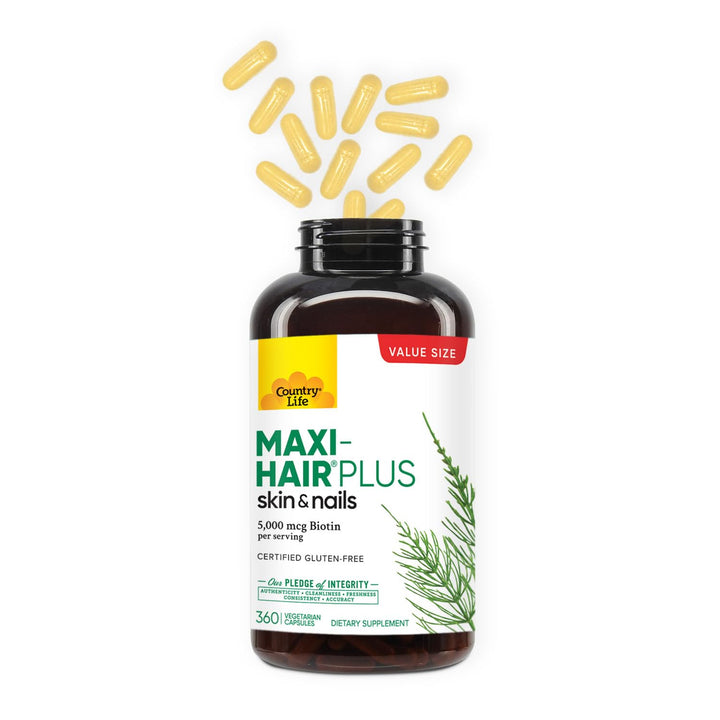 Country Life Maxi-Hair Plus, 5000 mcg, 360 Count
