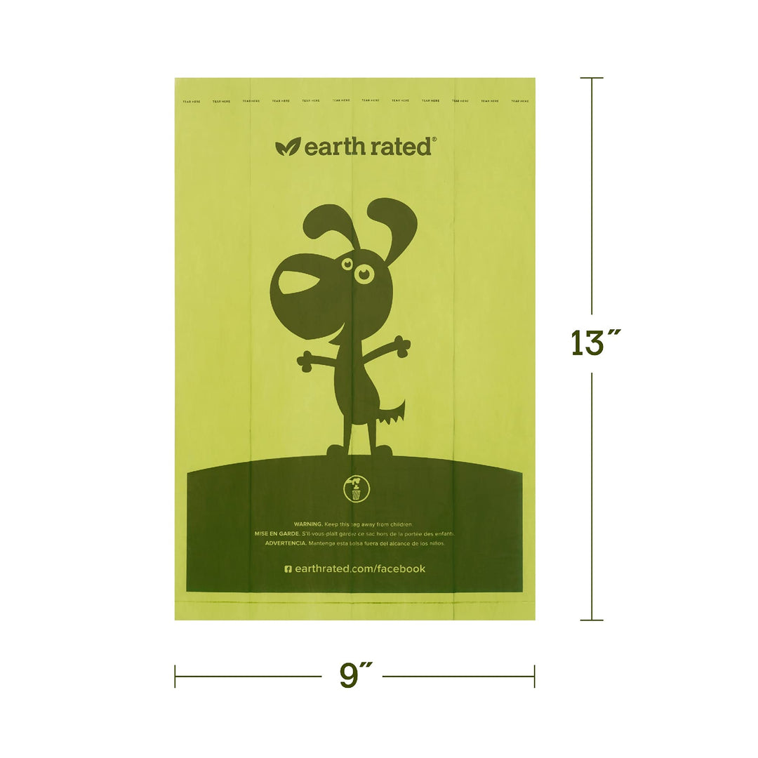 Earth Rated Leash Dispenser and Bags, Unscented, 15 Count