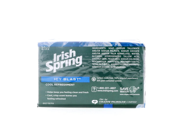 Irish Spring Deodorant Bar Soap, Icy Blast, 3.75 oz, 3 Count