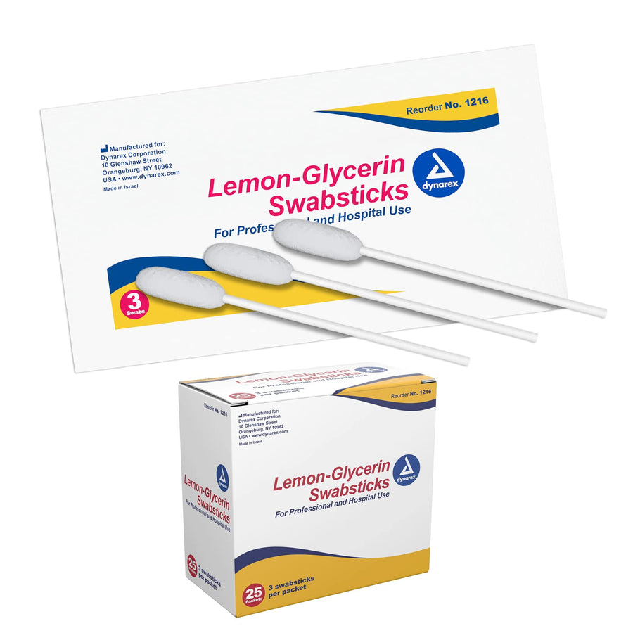 Dynarex Lemon-Glycerin Swabsticks, 75 Count