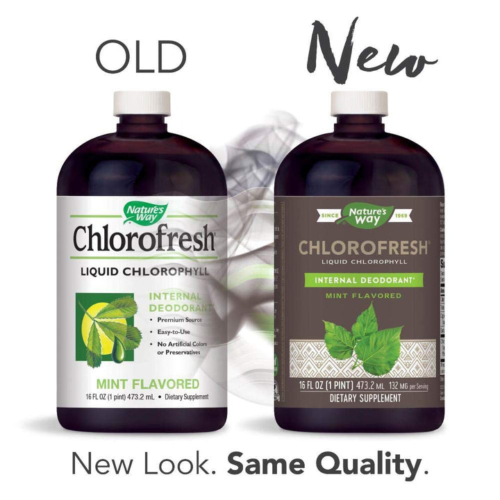 Nature's Way Chlorofresh Liquid Chlorophyll, Natural Mint, 16 fl oz, Pack of 2