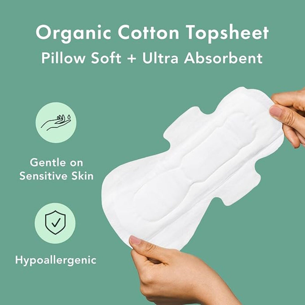 Rael Organic Cotton Cover Pads, Large, 14 Count