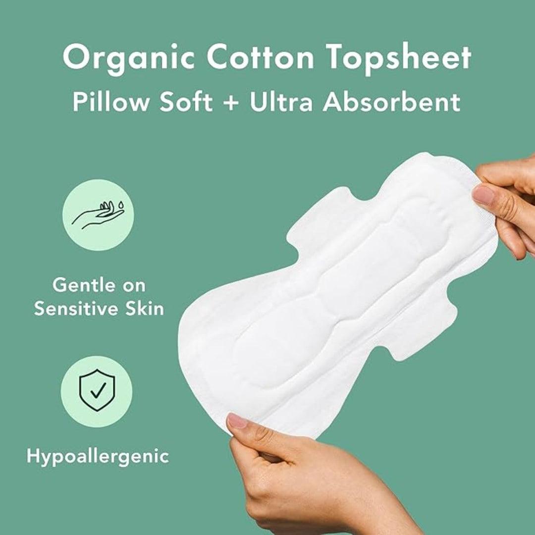 Rael Organic Cotton Cover Pads, Large, 14 Count