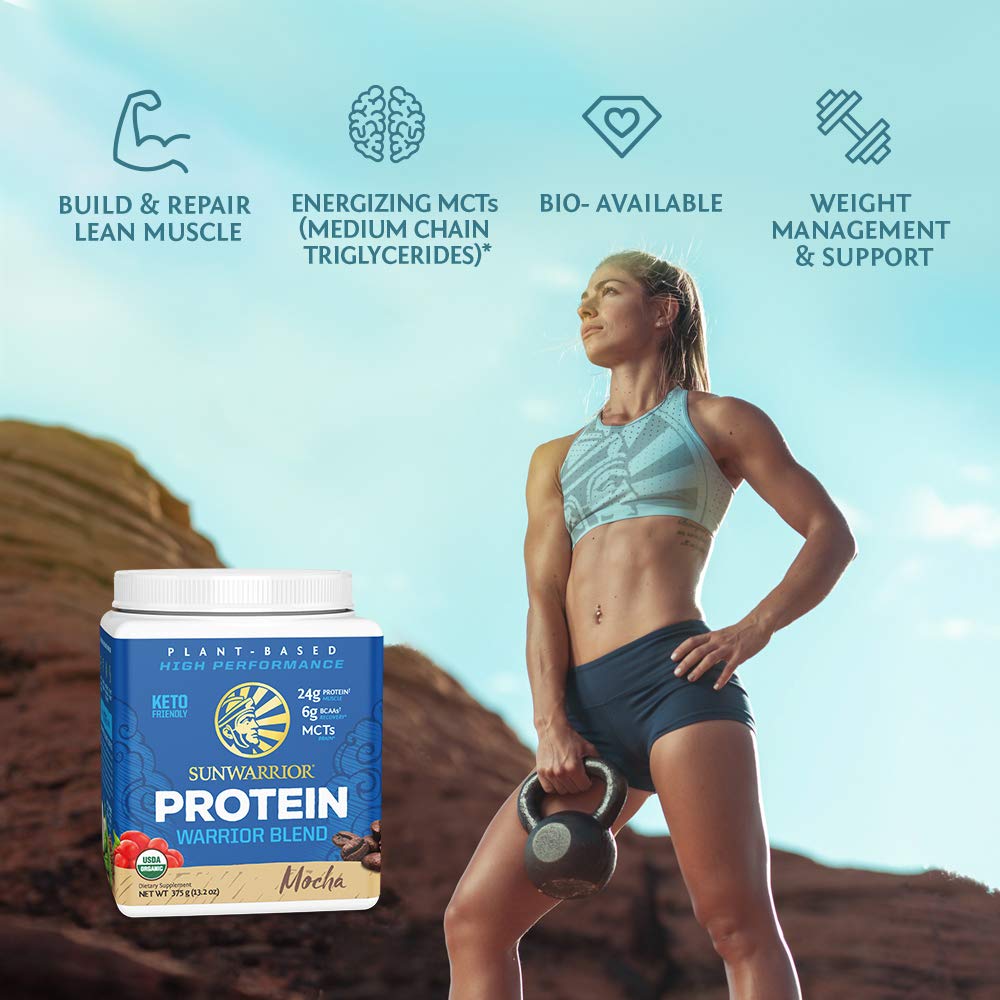 Sunwarrior Warrior Blend Organic Protein Powder, Mocha, 375 g