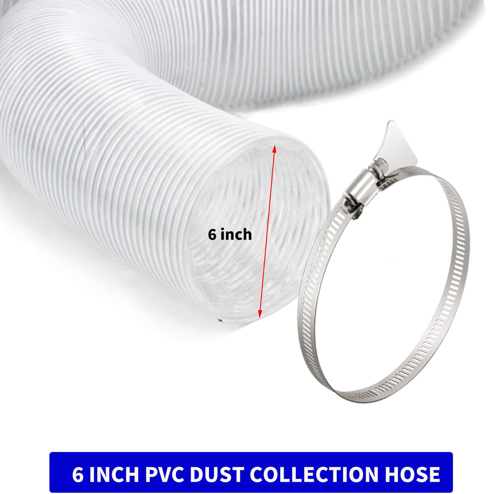 JUYO VONSAN Dust Collection Hose, Clear, 6 in x 33 ft