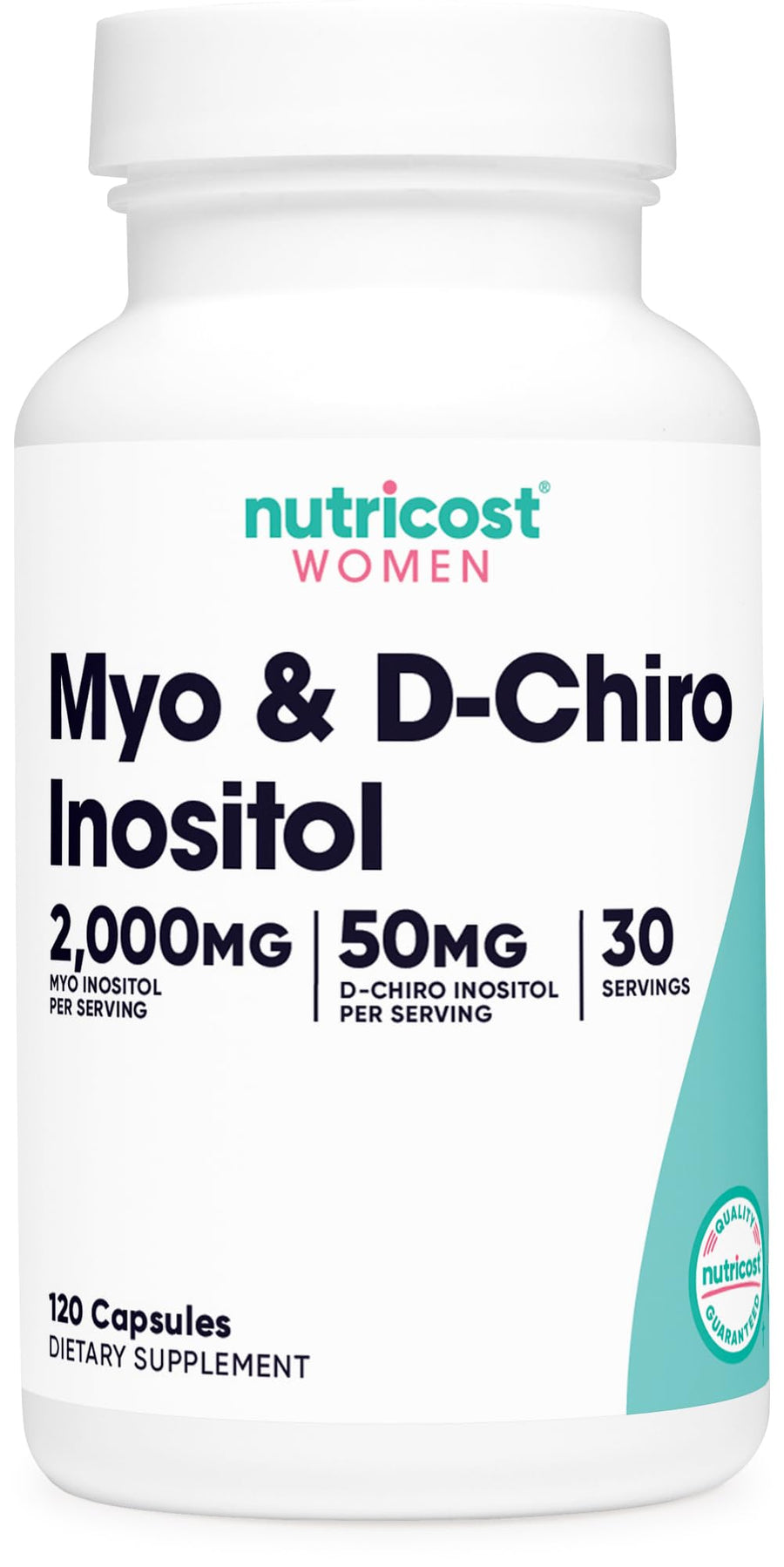 Nutricost Myo Inositol & D-Chiro Inositol Capsules, 2000 mg, 120 Count