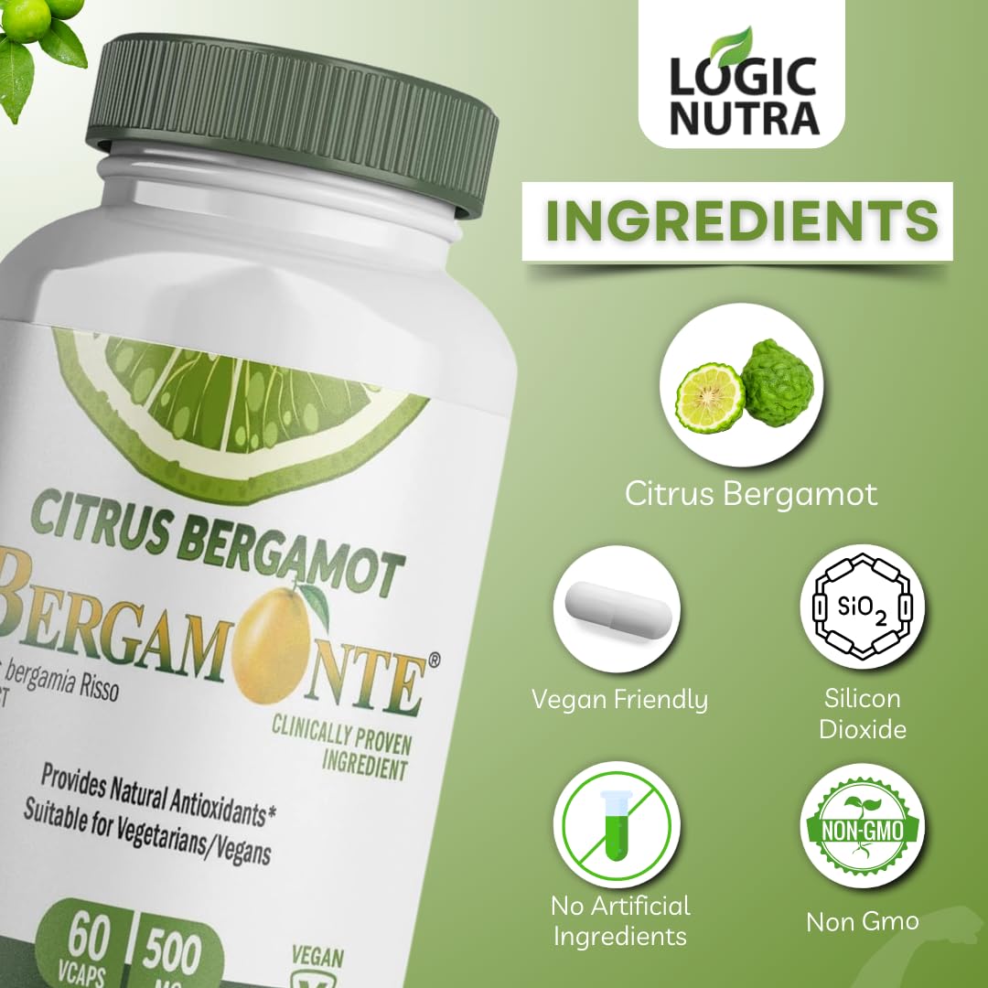 Logic Nutra Citrus Bergamot Supplement, 1,000 mg, 60 Count