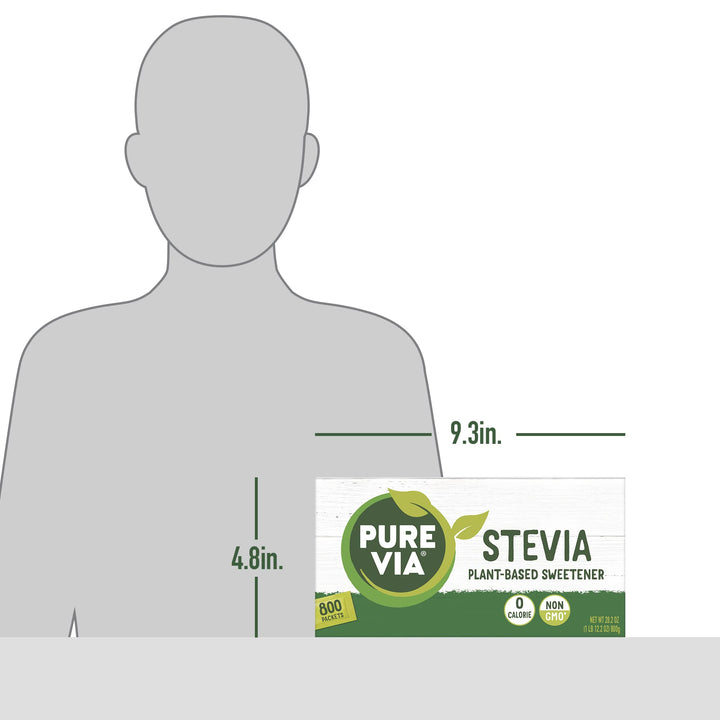 Pure Via Stevia Sweetener Packets, 800 Count