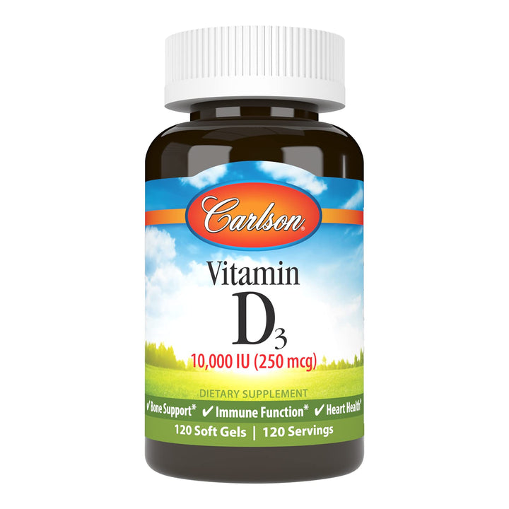 Carlson Vitamin D3 Softgels, 10000 IU, 120 Count