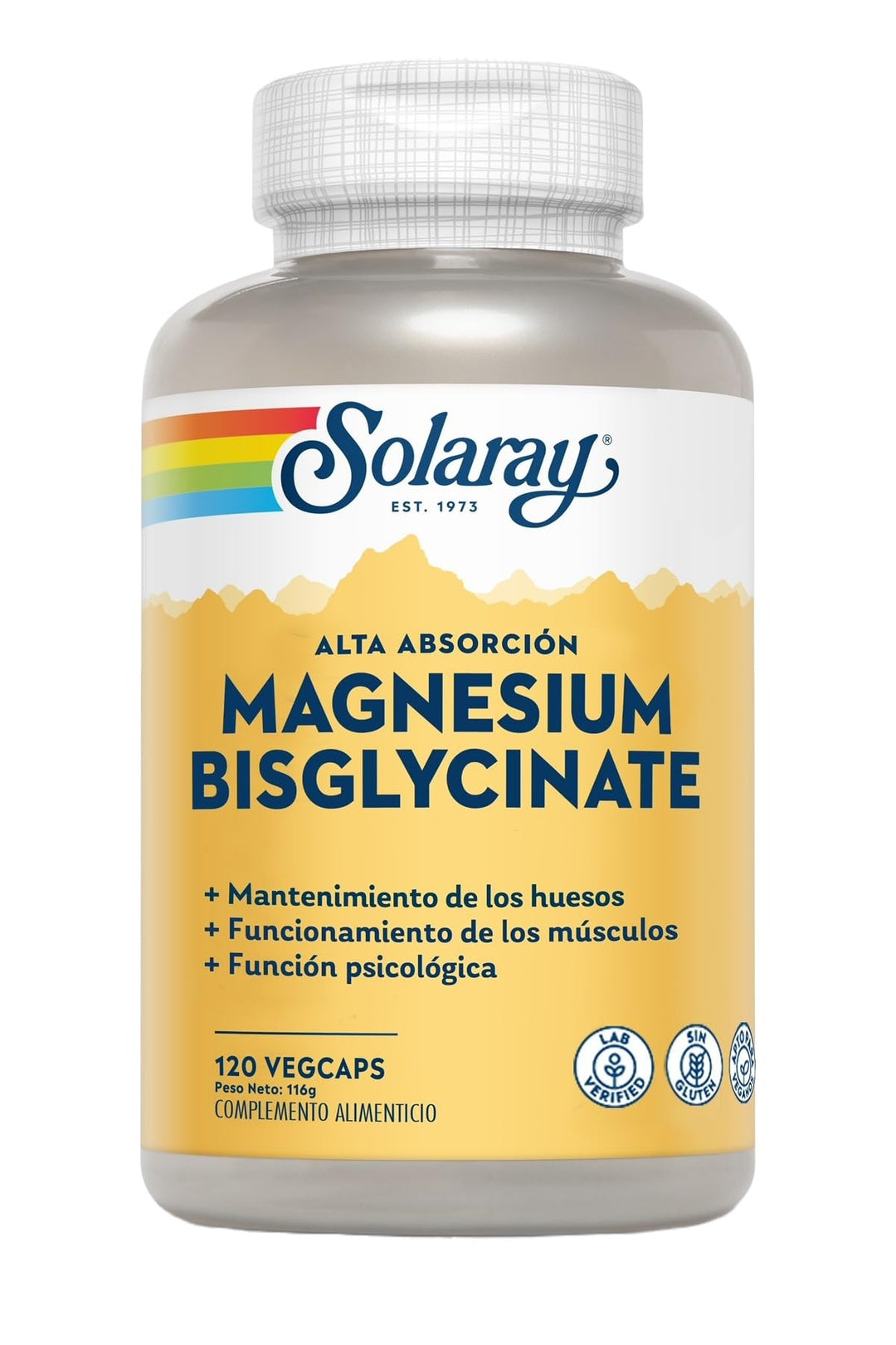 SOLARAY Magnesium Glycinate, 350 mg, 120 Count