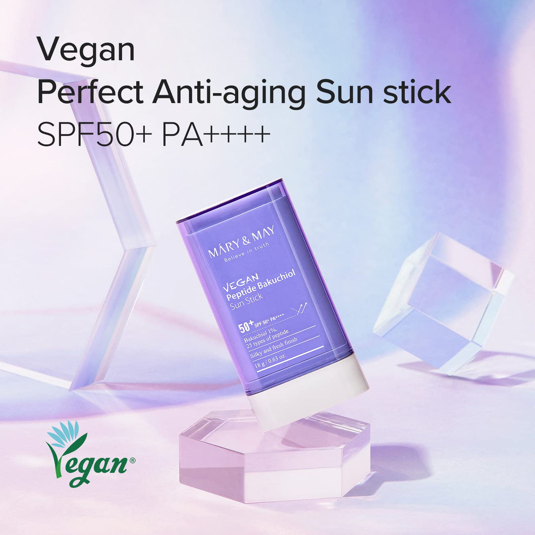 Mary&May Vegan Peptide Bakuchiol Sun Stick, SPF50+ PA++++, 18 g