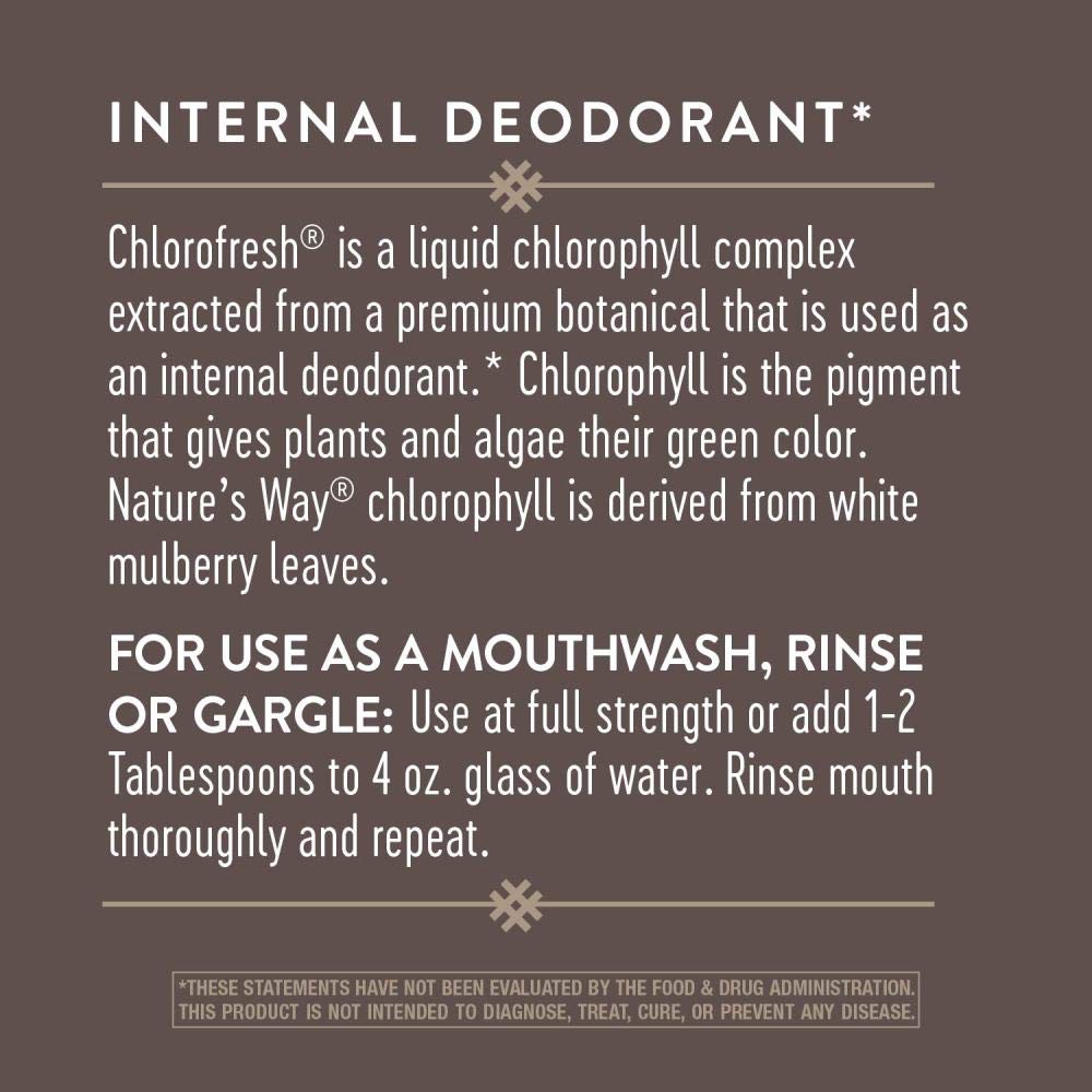 Nature's Way Chlorofresh Liquid Chlorophyll, Natural Mint, 16 fl oz, Pack of 2