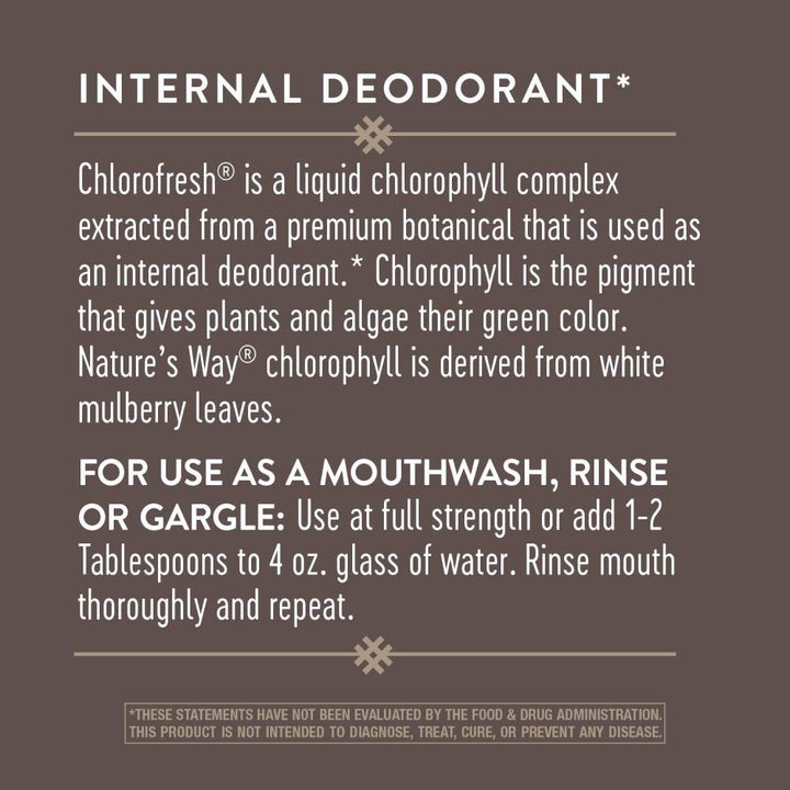 Nature's Way Chlorofresh Liquid Chlorophyll, Natural Mint, 16 fl oz, Pack of 2