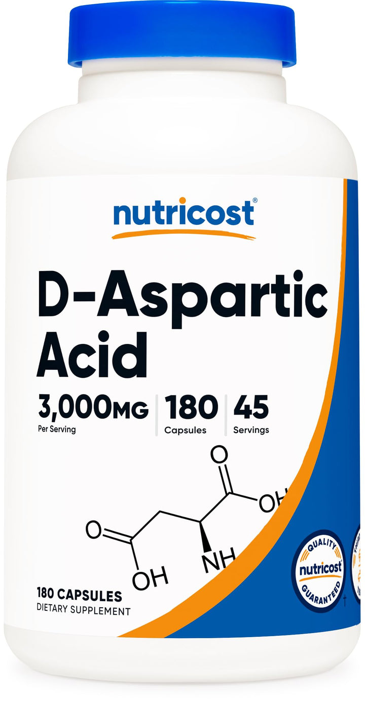 Nutricost D-Aspartic Acid Capsules, 3000 mg, 180 Count