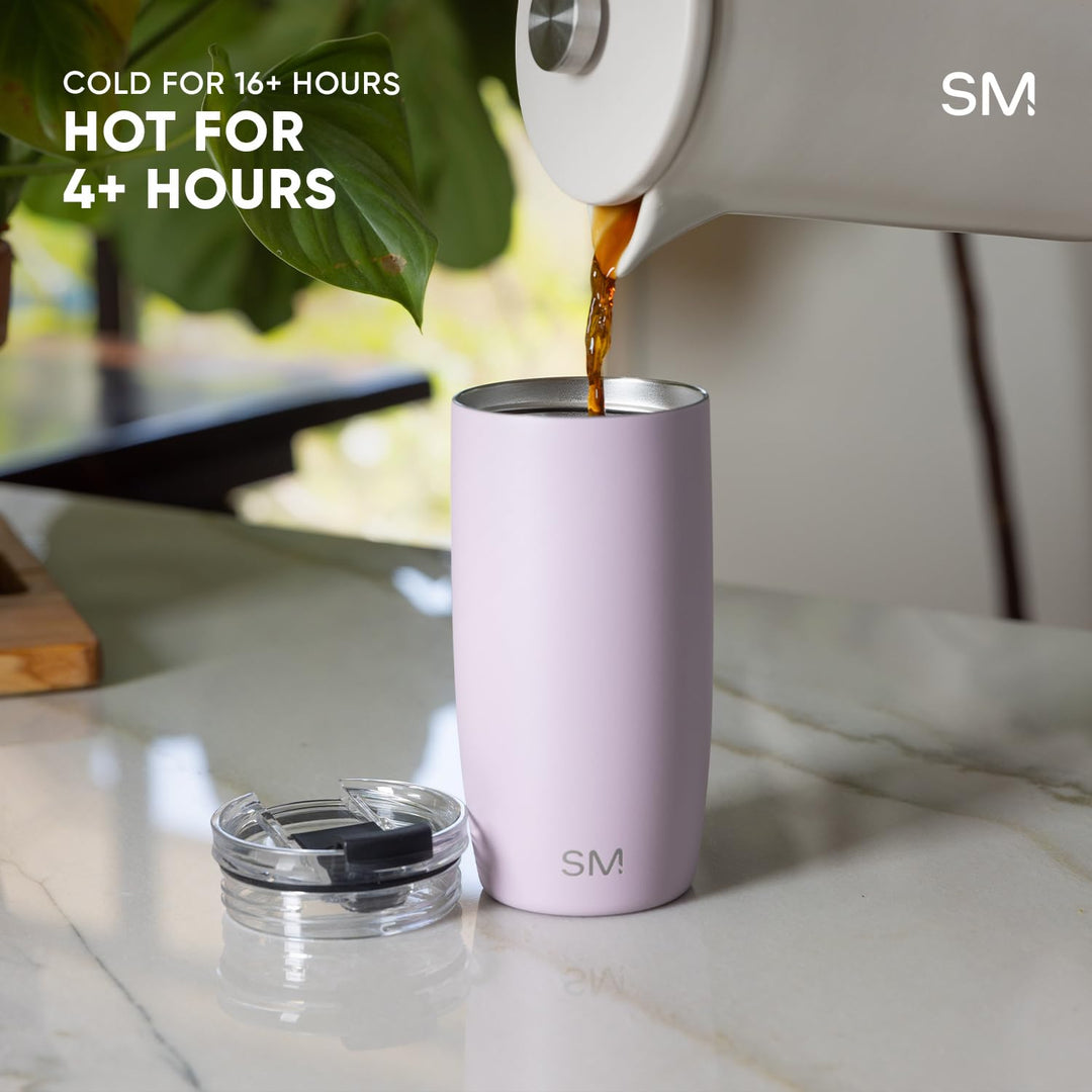 Simple Modern Travel Coffee Mug Tumbler with Flip Lid, Almond Birch, 16 oz