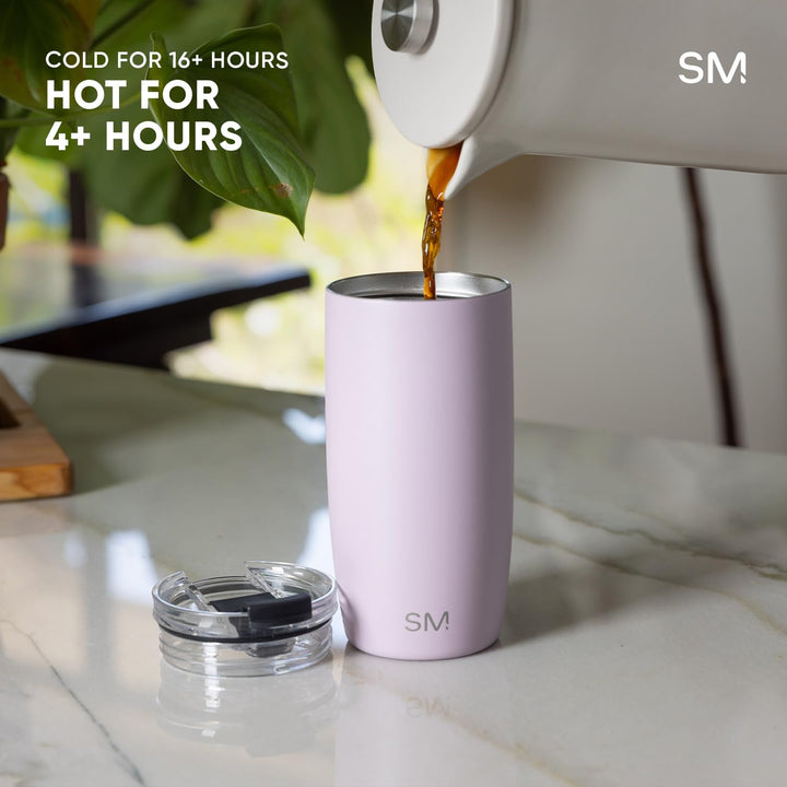 Simple Modern Travel Coffee Mug Tumbler with Flip Lid, Almond Birch, 16 oz