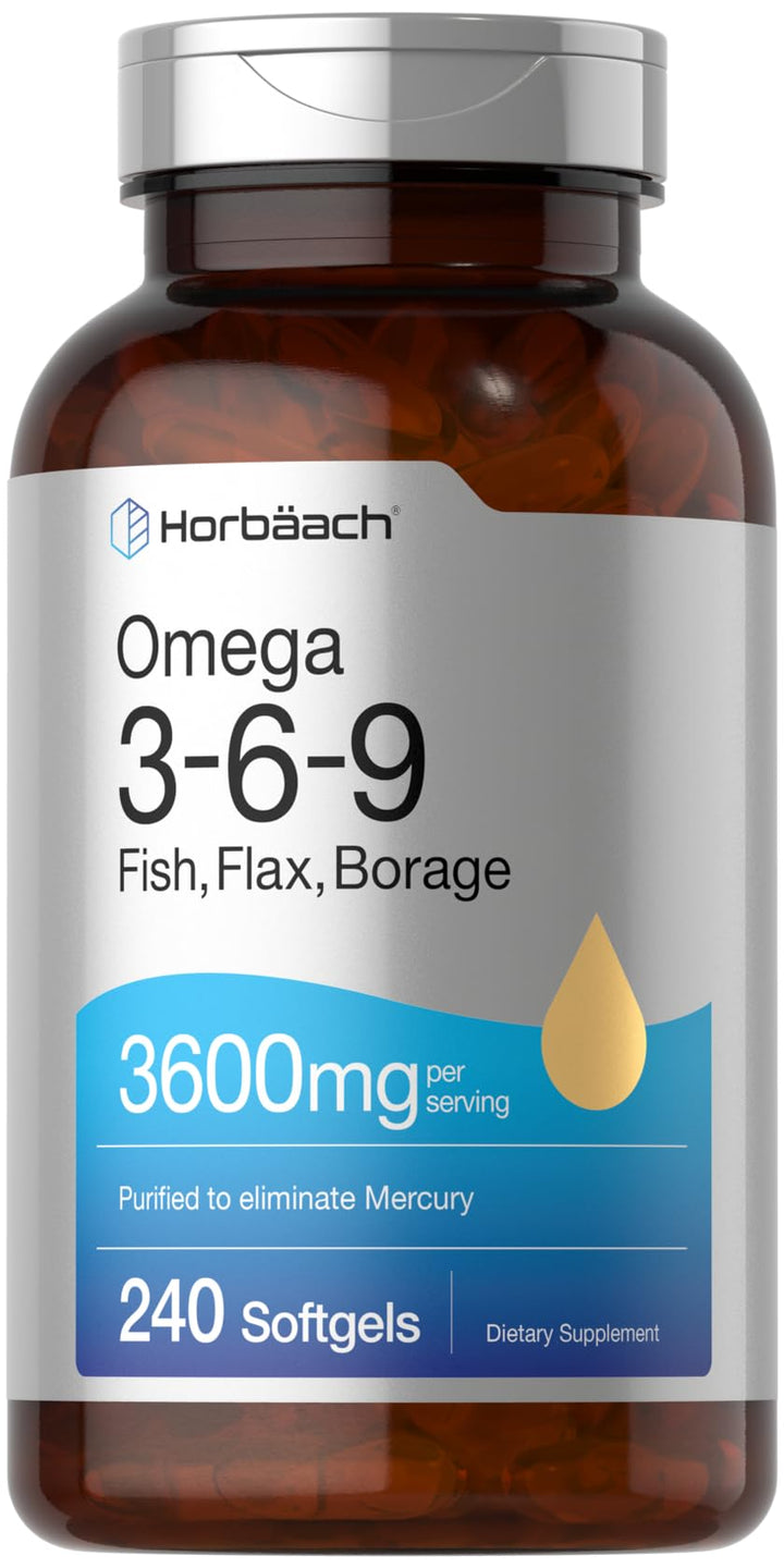 Horbäach Triple Omega 3-6-9 Softgels, 240 Count