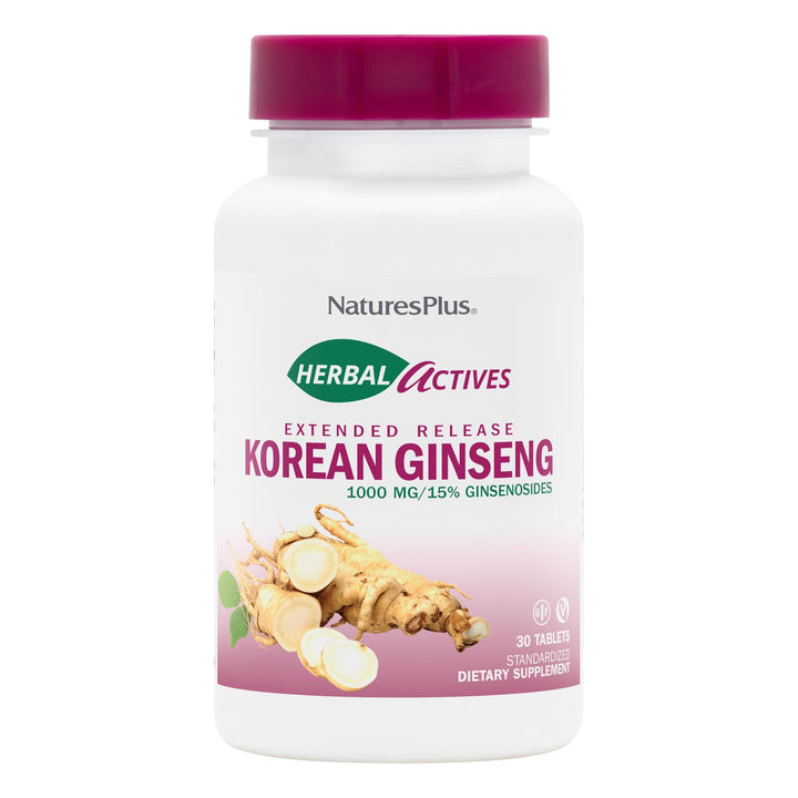 Nature's Plus Herbal Actives Korean Ginseng Extended Release, 1000 mg, 30 Count