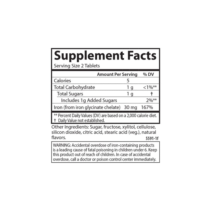 Carlson Chewable Iron, 30 mg, 60 Count