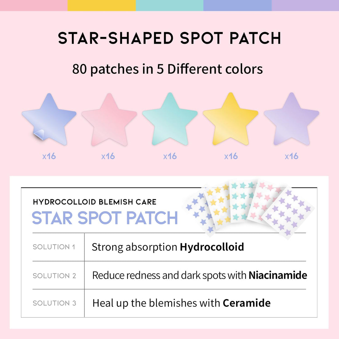 #OOTD Pastel Star Pimple Patches, 80 Count