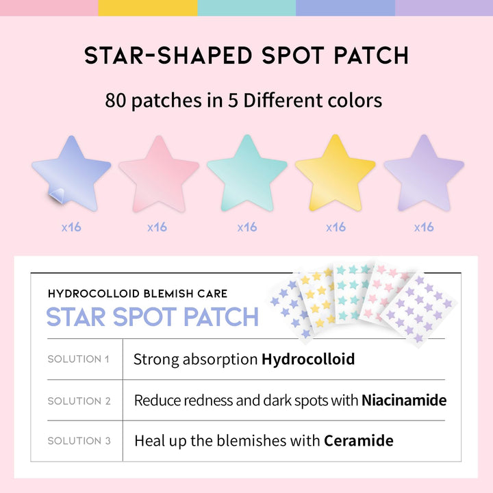 #OOTD Pastel Star Pimple Patches, 80 Count