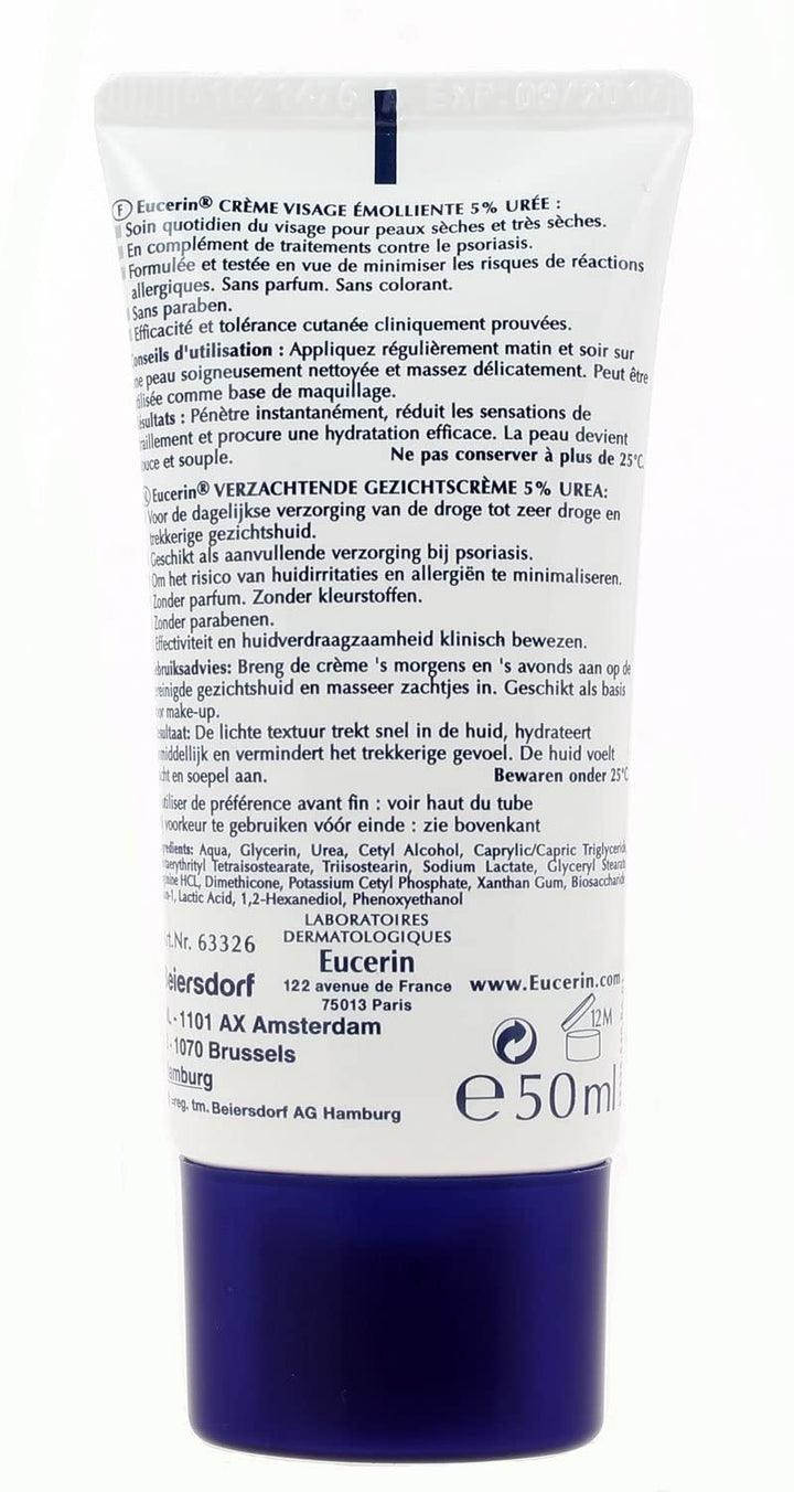Eucerin Urea Smoothing Face Cream, 5%, 50 ml