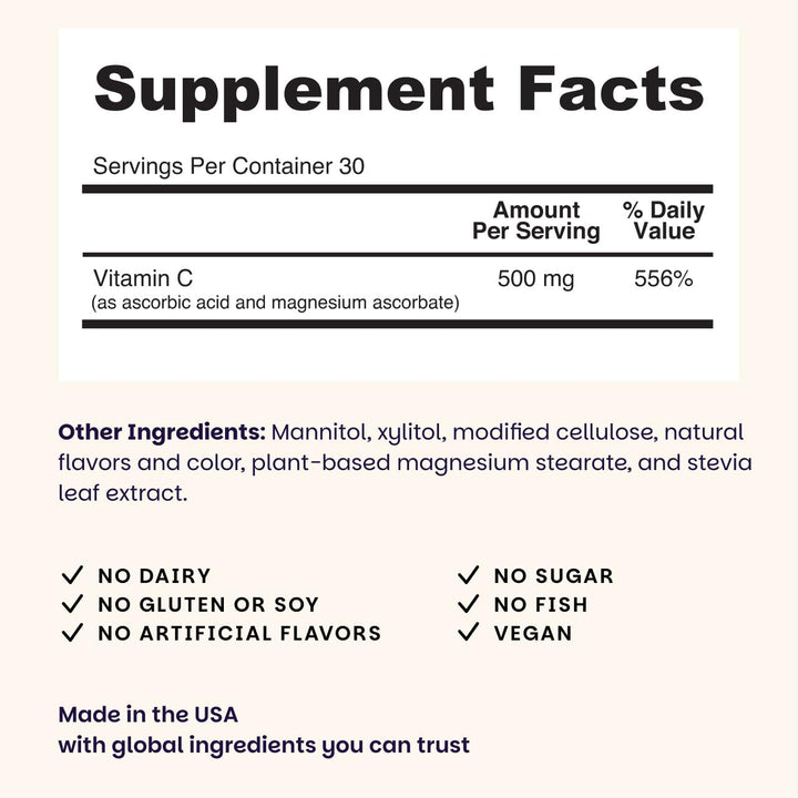 EZ Melts Vitamin C, Orange Citrus, 500 mg, 60 Count