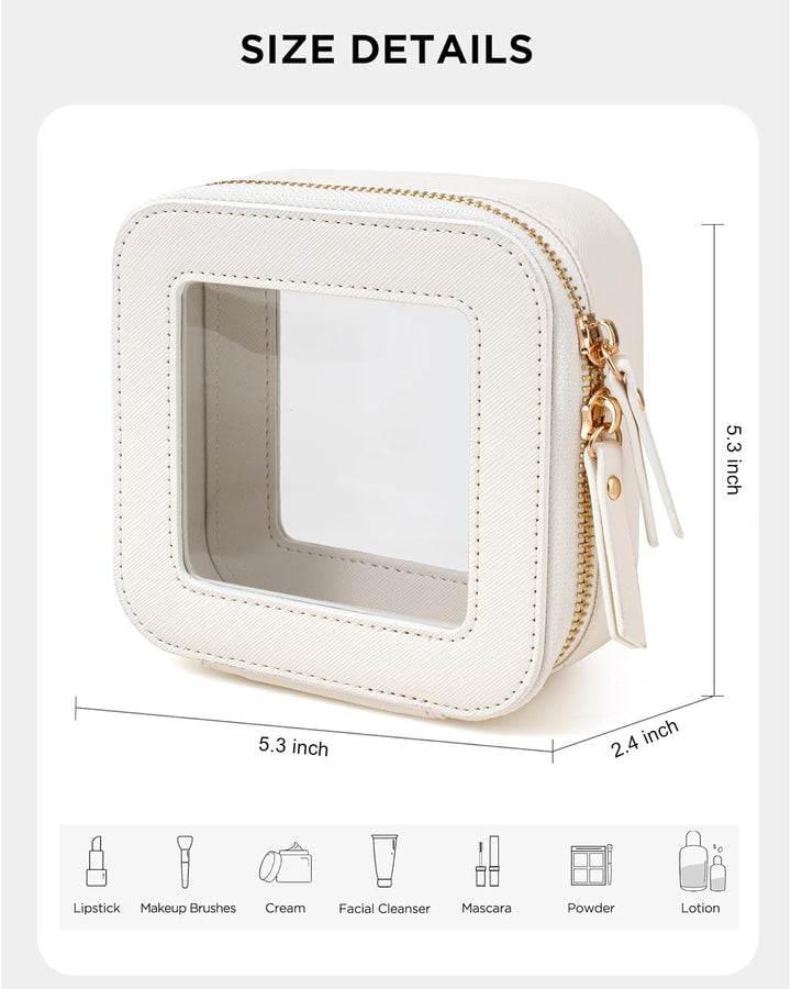 LETGO Clear Makeup Bag, Mini, White