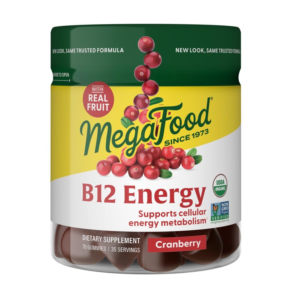 Megafood Vitamin B12 Energy Gummies, Cranberry, 70 Count