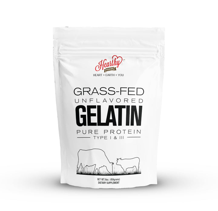 Hearthy Foods Beef Gelatin Powder, Unflavored, 16 oz