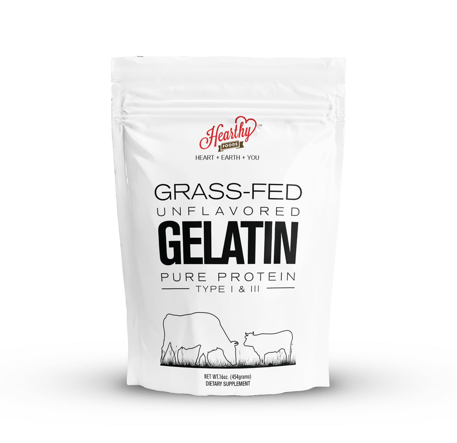 Hearthy Foods Beef Gelatin Powder, Unflavored, 16 oz