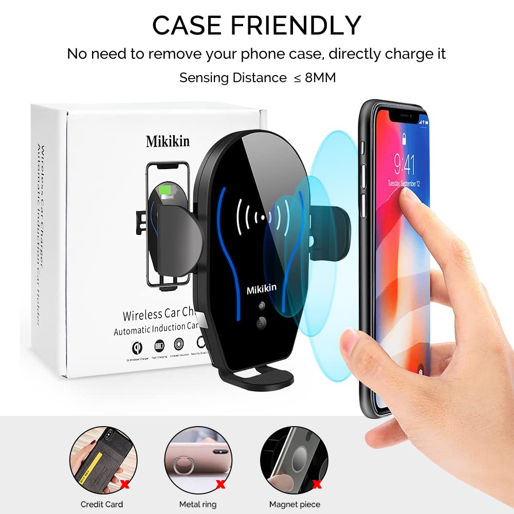 Mikikin Wireless Car Charger, Auto-Clamping, 10W