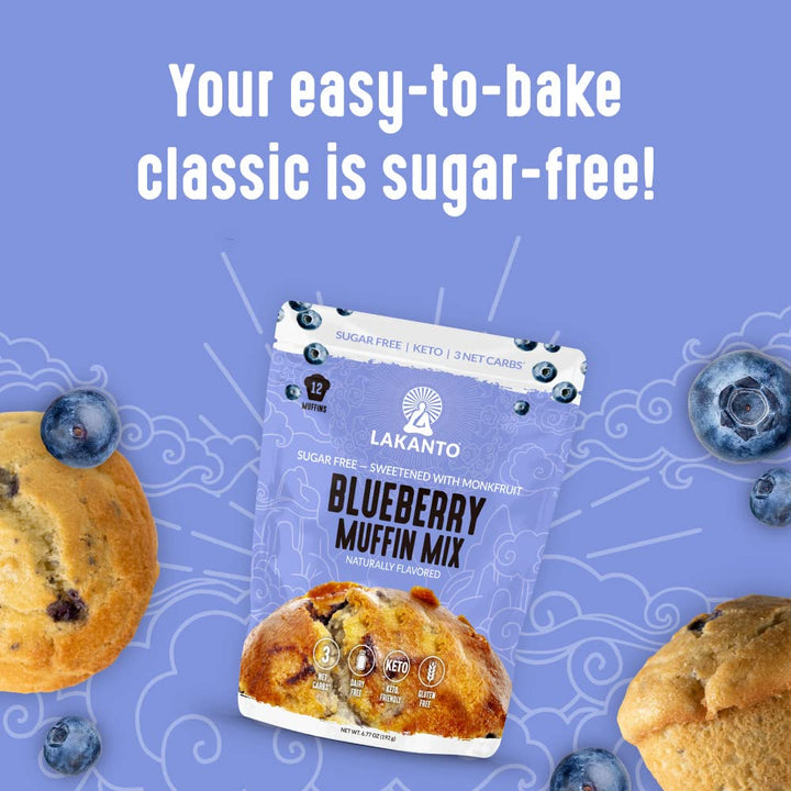 Lakanto Blueberry Muffin Mix, Sugar Free, Gluten Free, 12 Count