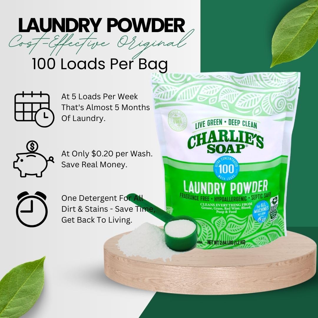 Charlie's Soap Laundry Powder, 100 Loads