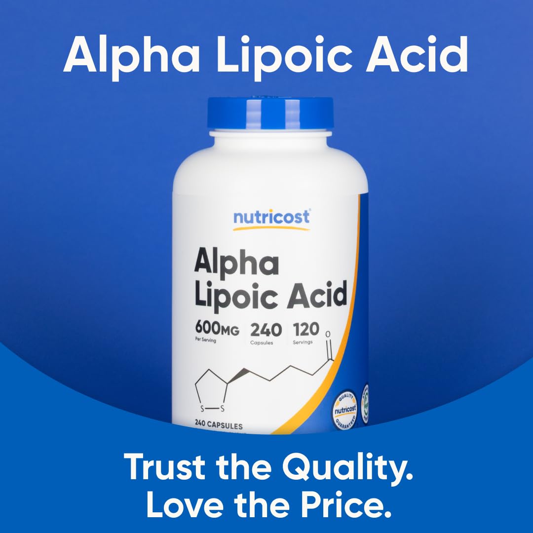 Nutricost Alpha Lipoic Acid Capsules, 600 mg, 240 Count