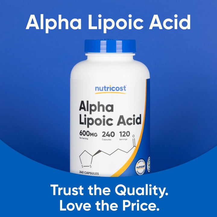Nutricost Alpha Lipoic Acid Capsules, 600 mg, 240 Count