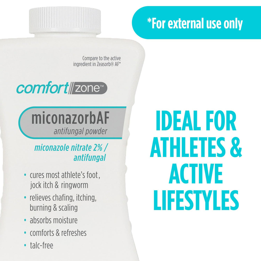 Comfort Zone Miconazorb Antifungal Powder, 2 Percent, 2.5 oz, Pack of 3