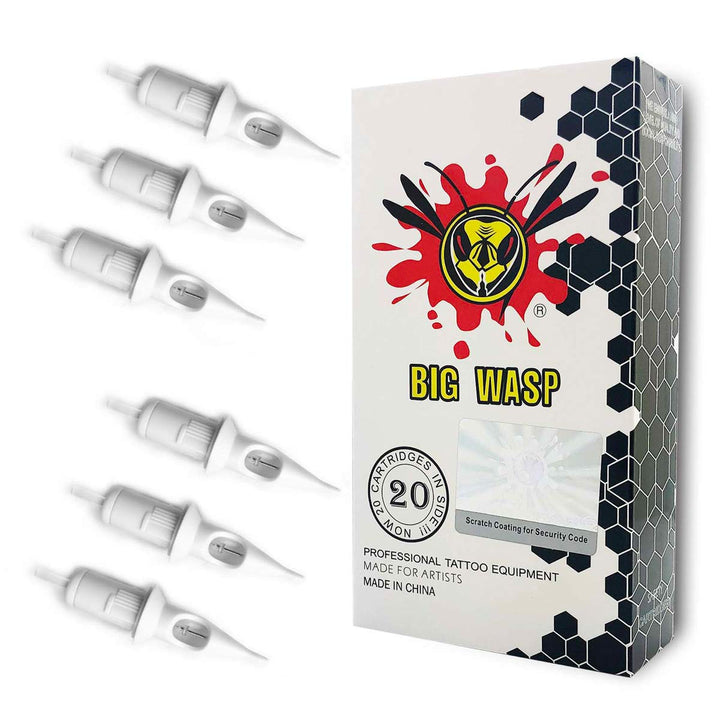BIGWASP Disposable Tattoo Needle Cartridge, 1 Round Liner, 20 Count