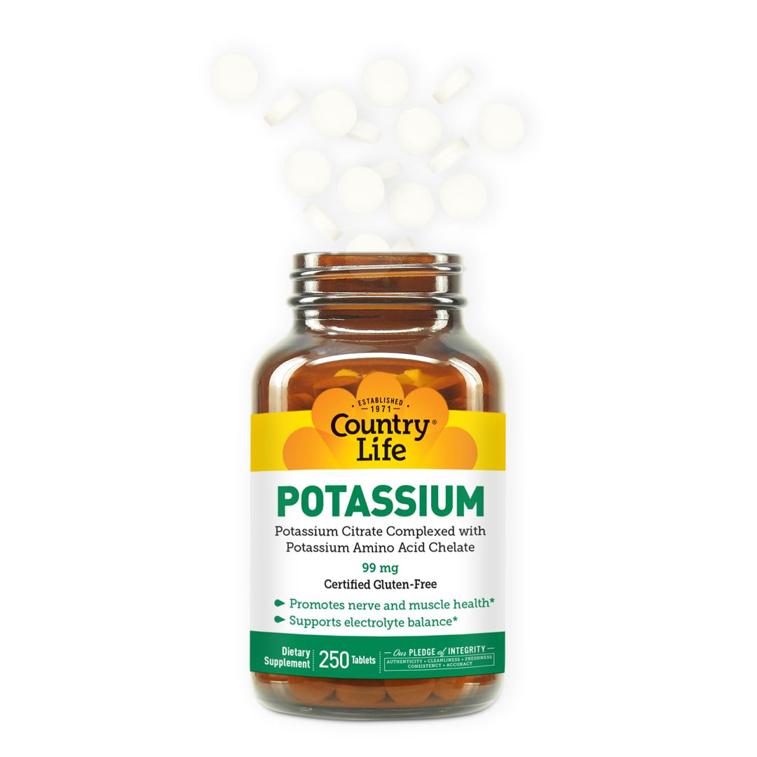 Country Life Potassium, 99 mg, 250 Count