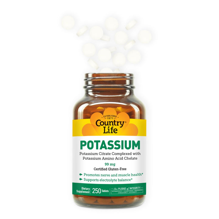 Country Life Potassium, 99 mg, 250 Count