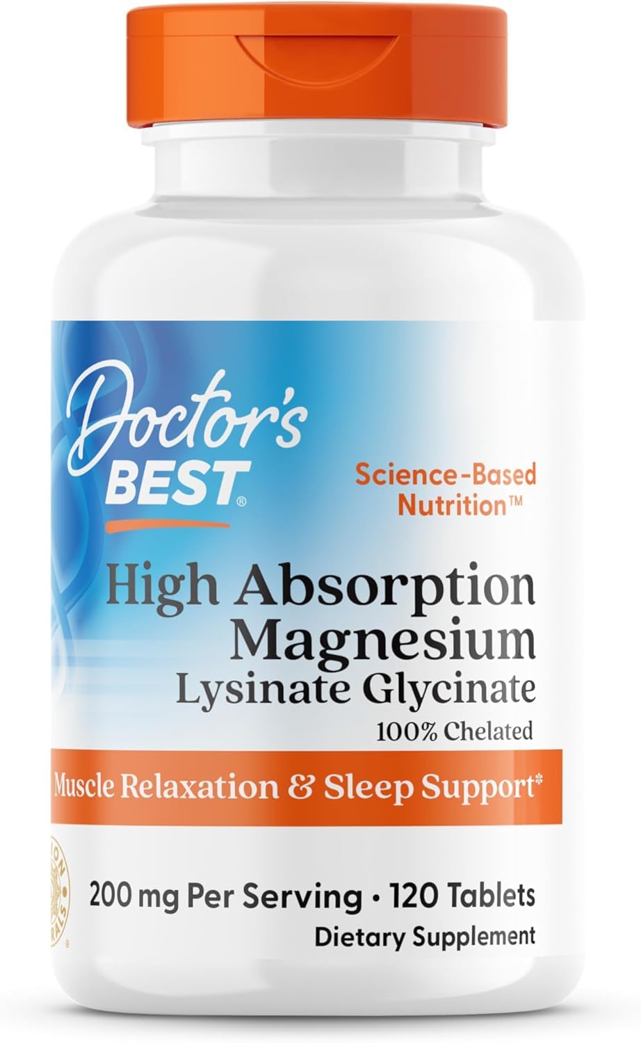 Doctor's BEST Magnesium Glycinate Lysinate, 120 Count